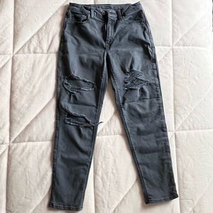 AE American Eagle Mom Jean Super Stretch Ripped Size 2 Regular